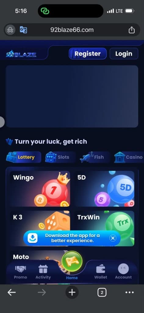92 Blaze Lottery Games